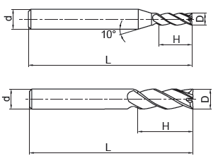 Top Hardness Carbide Flat End Mill Ball Nose Cutter Radius Corner End Mills with HRC45/55/65 From Factory