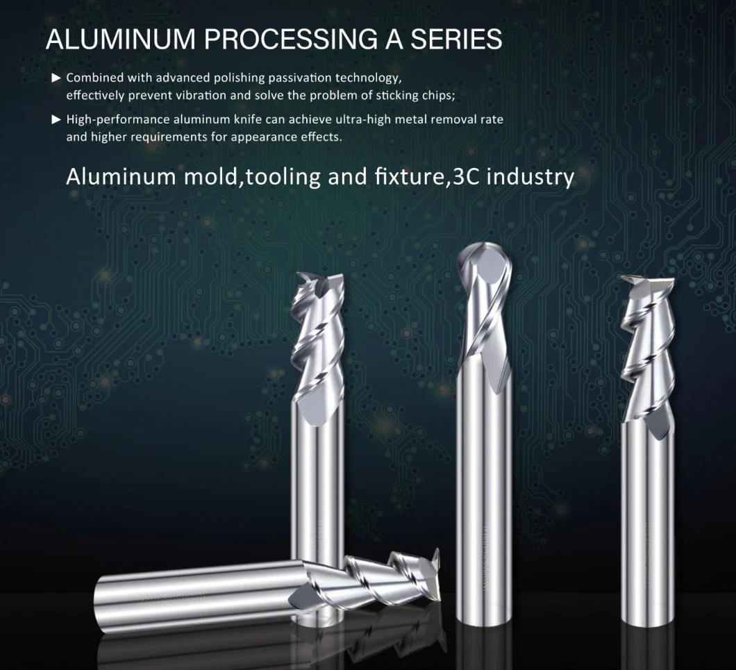 40% Discount CNC Carbide End Mill Customized Carbide Cutting Tool for Aluminum Mold, Tooling Fixture, 3c Industry (AES1203)